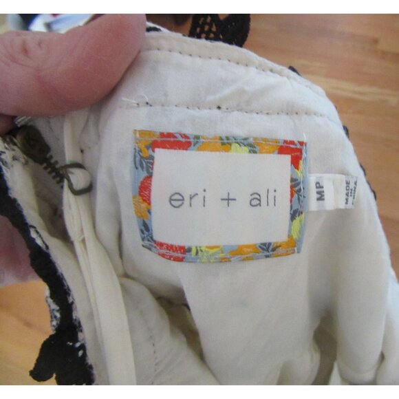 Anthropologie Eri + Ali Artemisa White/Black Lace Spaghetti Straps Dress MP - Picture 8 of 8